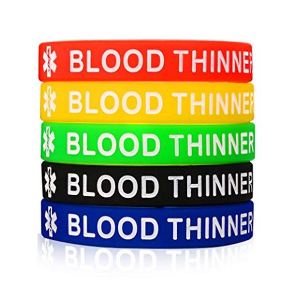 

1шт новый вид спорта мотивационной крови тоньше браслет для мужчин женщины силикон предупреждение id браслетов, Golden;silver