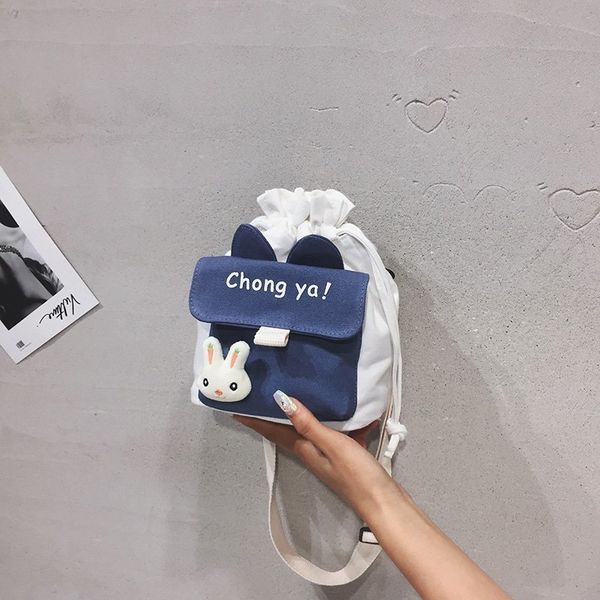 

woman bags cute fresh student canvas small bag drawstring japanese girl all-match shoulder bags messenger bag bolsos