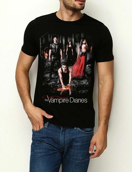 

the vampire diaries t-shirt damon stefan elena