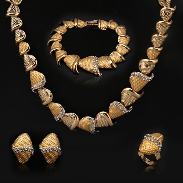 

earrings & necklace fani dubai gold color jewelry sets wholesale nigerian wedding woman accessories set fashion african beads, Silver