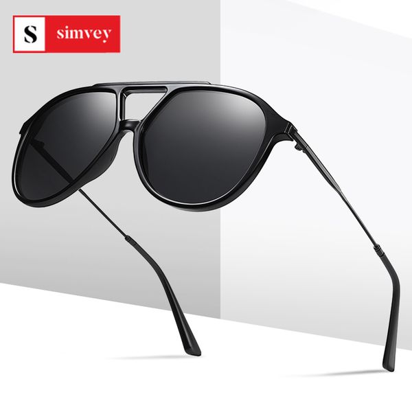 

sunglasses simvey 2021 fashion oversized polarized vintage women mens pilot sun glasses brand design, White;black