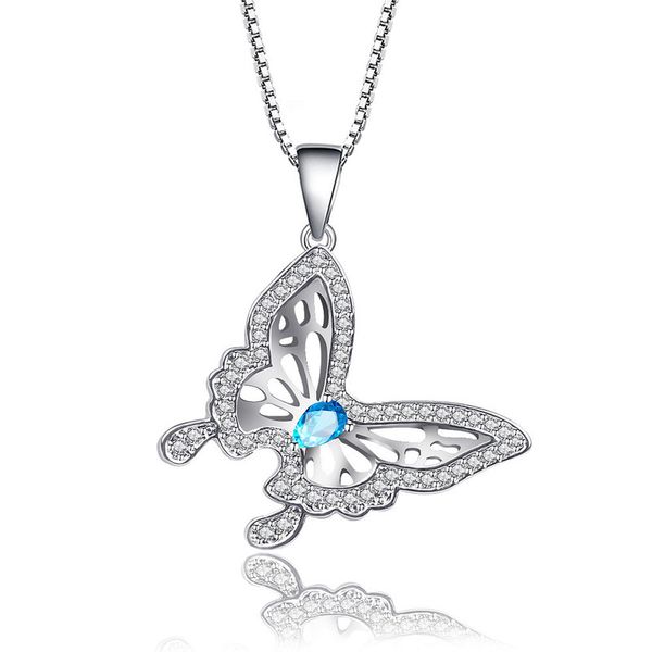 

butterfly silver color alloy silver color necklace fashion pendant necklace women jewelry for birthday valentine's day gift