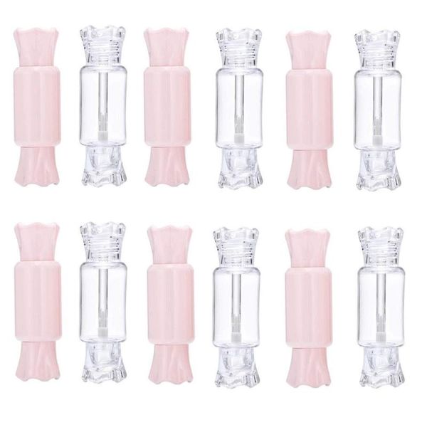 

lip gloss 10 pieces adorable candy shape empty tube diy refillable container cosmetic sample bottle with rubber inserts