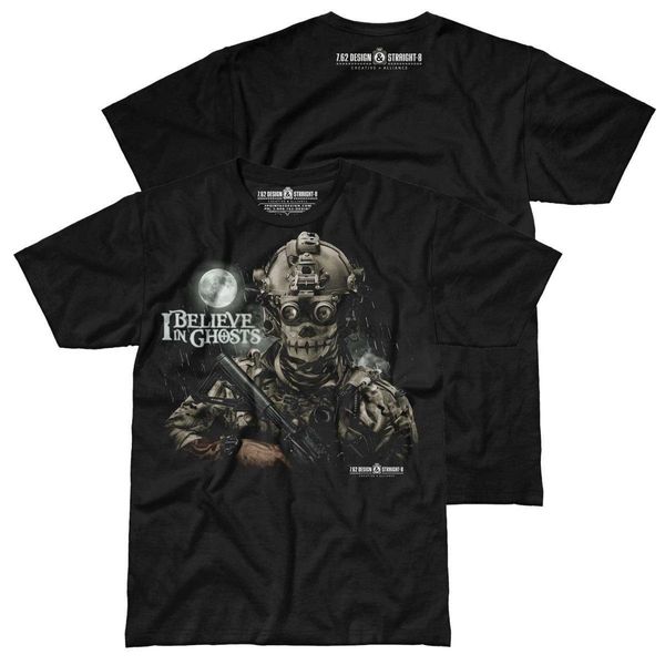 

2020 fashion summer style i believe in ghosts military men t-shirt black tee shirt