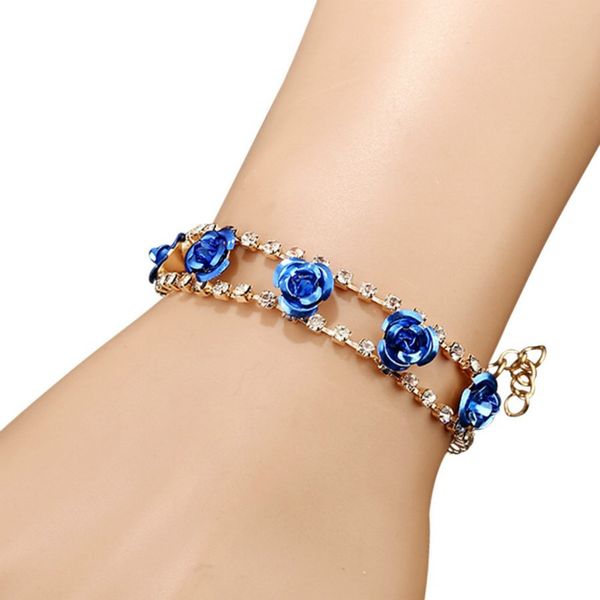 

bangle hebehera women's bracelet inlaid with zircon fashion jewelry temperament blue charming rose gold, Black