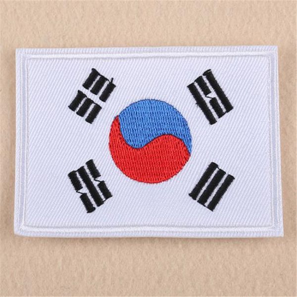 Abbigliamento fai da te ricamo ferro su patch trattare con esso patch bandiera coreana per vestiti adesivi fiore distintivo tessuto spedizione gratuita