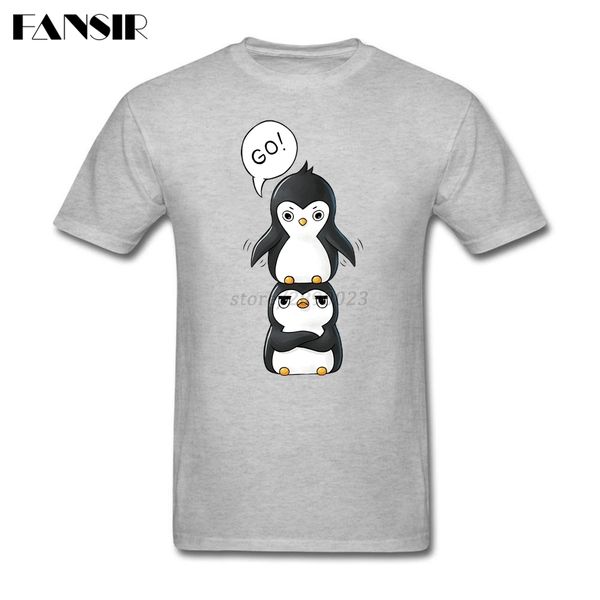

plus size go cartoon penguins 2020 new summer t-shirt men man's custom cotton short sleeve men tshirts guys clothes