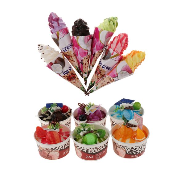 

2 set artificial mixed ice cream in cup model realistic food ,home staging equipment crafts