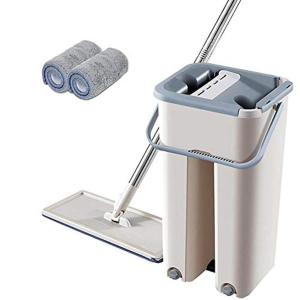 

lazy man hand-washing flat scraper mop microfiber mop bucket rod practical cleaning tools
