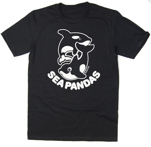 

sea pandas funny printed t shirt men women orcas killer whales funny tee shirt
