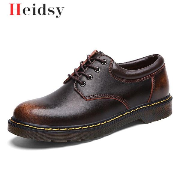 

classic genuine leather men shoes spring work safety casual shoes men fashion flats oxfords driving moccasins big size 47, Black