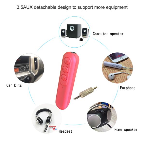 

hands bluetooth 4.1 wireless aux receiver adapter 3.5mm jack aux bluetooth handsaudio music receiver car