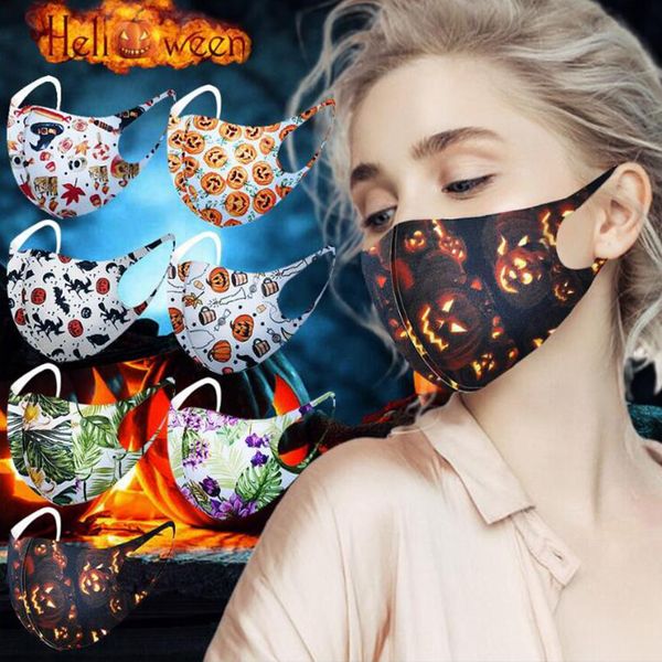 

halloween face mask 16 styles christmas mask fashion earloop pumpkin 3d printing anti-dust breathable washable santa claus mask cyz2764