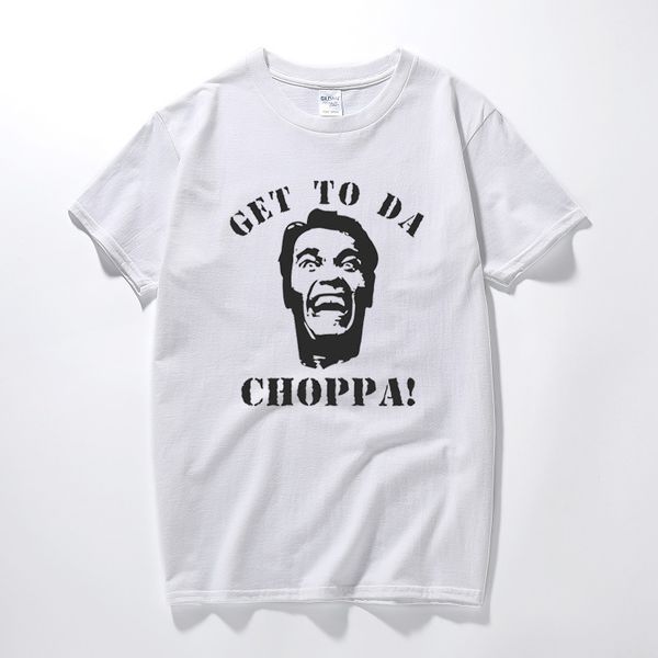 

get to da choppa t-shirt - inspired by predator film arnie 80's retro sci fi fashion cotton short sleeve t shirt