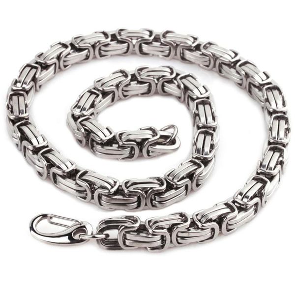 

stainless steel male byzantine box chain necklace mens corrente byzantine for men necklaces 8" 20" 22" 24" inch, Silver