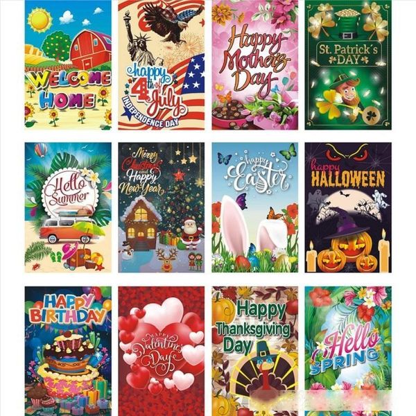 

new 12 series halloween christmas garden flag outdoor flag party decorations a178