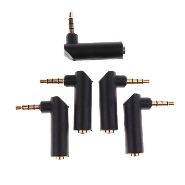 

5pcs/lot l shape 90 right angle 3.5mm 4pole male to 3pole female adapter jack