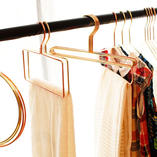 

nordic style rose gold iron round square shape hangers wall hook storage rack home organizer decor tool for clothes tie towel