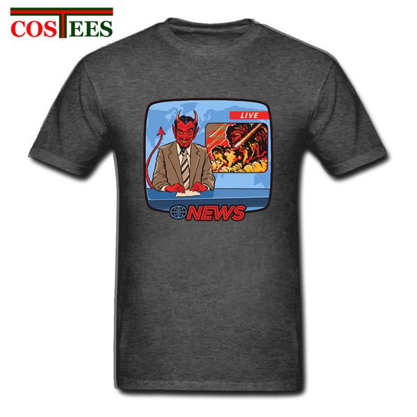 

devil t shirt men media live apocalypse 70s retro t-shirt camisetas funny breaking news tee shirt 2018 summer style tshirt homme