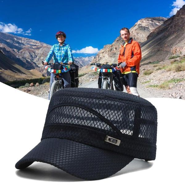 

hat men's flat cap cap middle-aged and elderly breathable sunshade outdoor fishing mesh sunscreen x3v2, Blue;gray