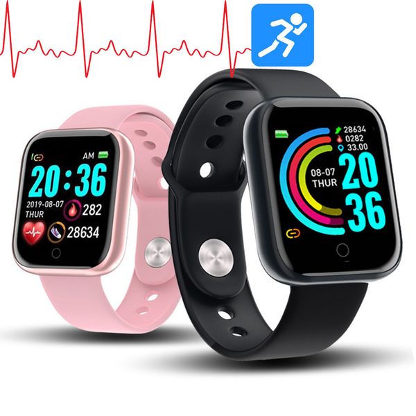 

y68 smart watch women d20 pro men smartwatch for apple ios android heart rate monitor blood pressure sports tracker wristband