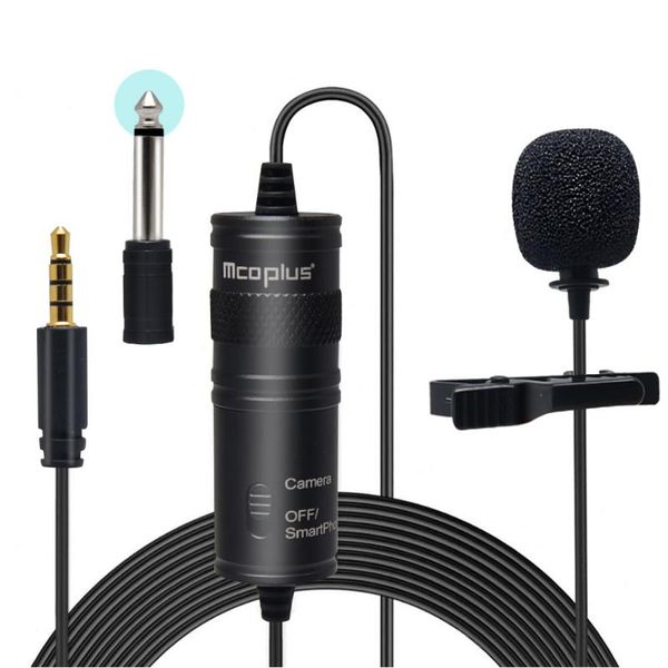 

microphones mcoplus lapel lavalier microphone interview reception vlog live mic recording hand for phone camera computer