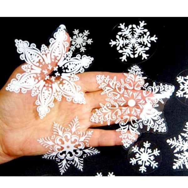 

new year christmas decorations stickers restaurant shopping mall door stickers christmas window glass white snowflake w