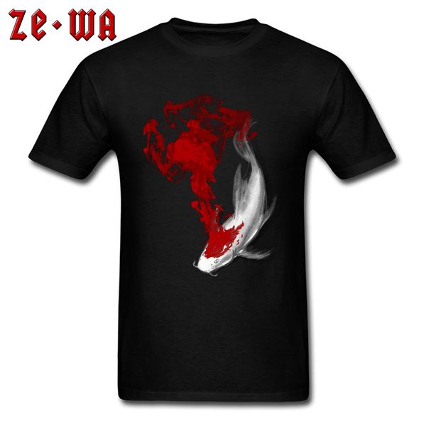 

китайский стиль tshirt мужчины лучшие футболки коей коя дизайн футболка 2018 скидки мужской одежда лаки рыба printed тройники unique рубашка