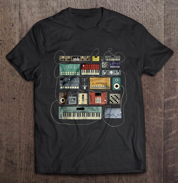

electronic musician synthesizers and drum machine dj tshirts