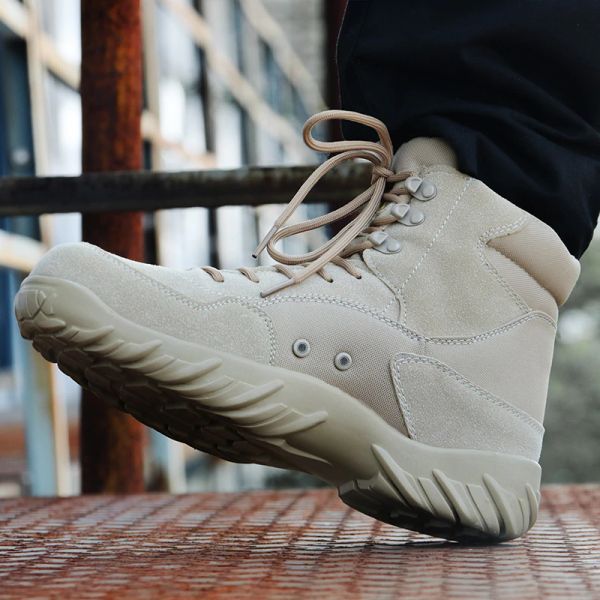 

men's tactical boots breathable combat shoes men autumn winter working shoes men safety botas masculina bota militar, Black