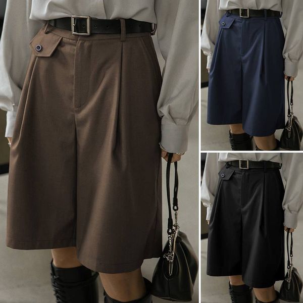 

2020 vonda summer shorts fashion women casual buttons solid loose shorts female elegant wide leg trousers plus size, White;black