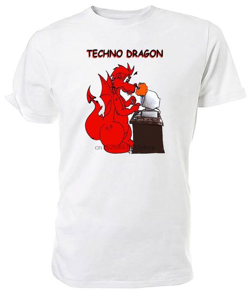 

techno welsh dragon t shirt. classic round neck short sleeved choice of sizes and colours men t shirt