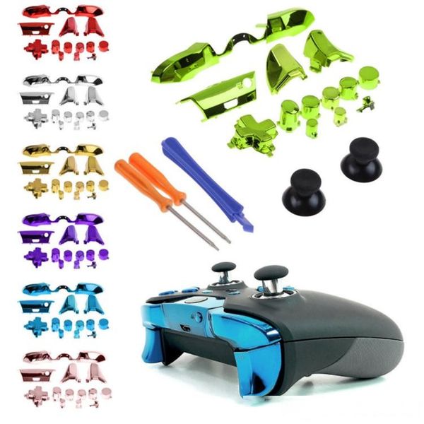 

chrome replacement full buttons mod kit for xbox one elite wireless / wired controller parts video game accessories