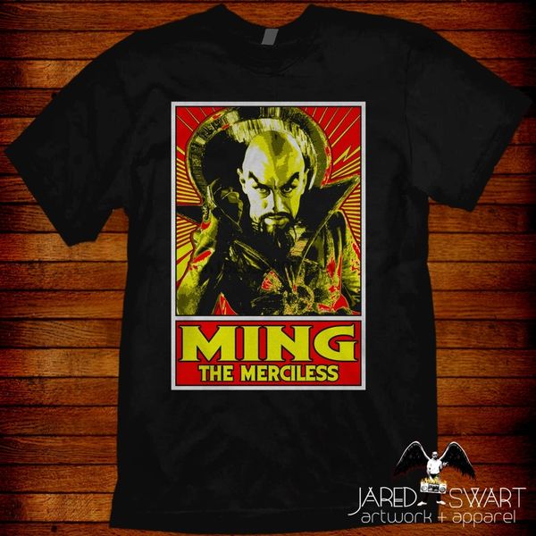 

flash gordon t shirt ming the merciless pop art artwork by jared swart. sizes s m l xl 2xl 3xl 4xl 5xl also in ladies fit s 2xl