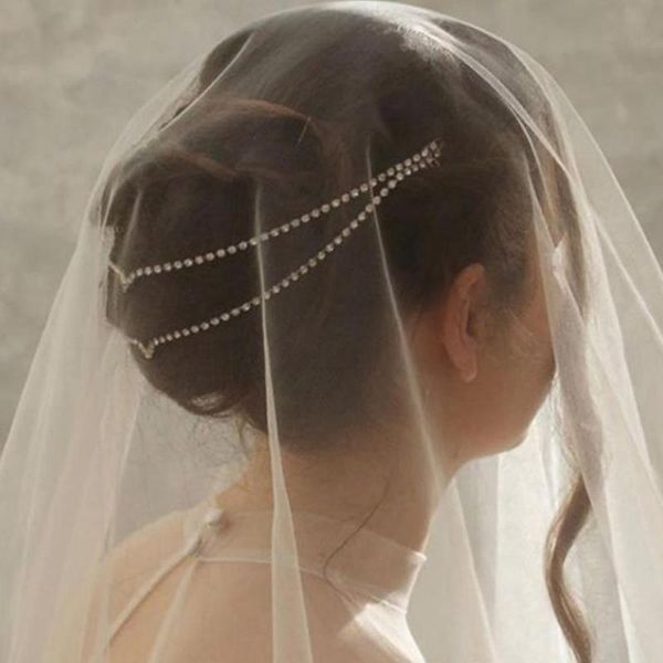 

stonefans bohemian bridal crystal head chain wedding accessories simple wedding hair accessories bridal women present, Golden;silver