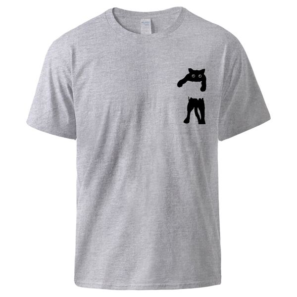 

cartoon cat in pocket design animal graphics print t shirt summer short sleeve casual pullover male simple casual tshirt