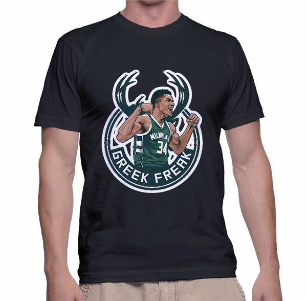 

greek freak millwauke male t-shirts size s, m,l,xl,2xl black funny design tee shirt
