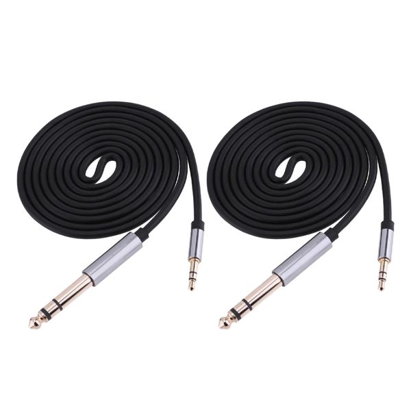 

2pcs 3.5mm 1/8\" male to 6.35mm 1/4\" male stereo audio