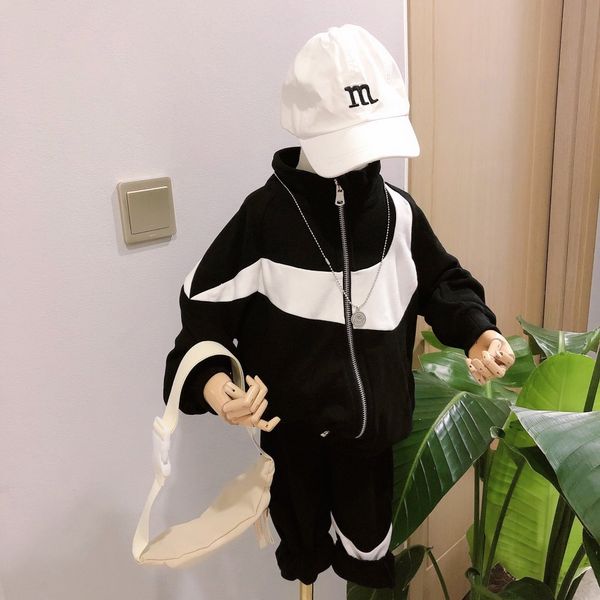 

kids sport style tracksuits boys girls faashion jacekts + trousers two pieces sets children jackets joggers kids clothing suits, Blue;gray