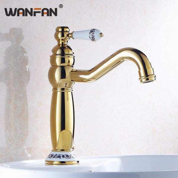 

basin faucets gold-plating brass bathroom faucet white mixer tap single handle & cold washbasin tap torneiras banheiro 2020k