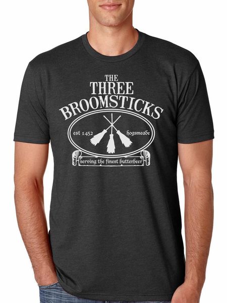 

3 broomsticks butterbeer men's shirt men creative casual 2019 summer short sleeve t shirt novelty funny tees