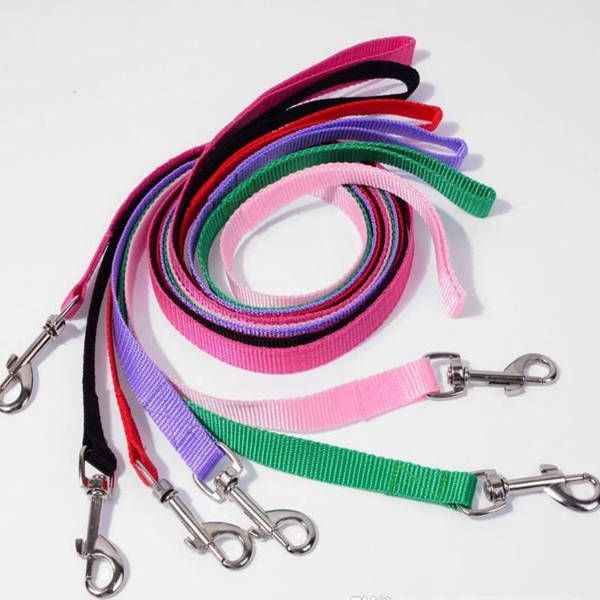 200pcs / lot Nylon Dog coleiras para cães Puppy Training Straps Dogs Corda leash ligação Belt Largura 1,5 centímetros longa 120 centímetros