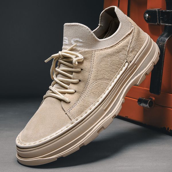 

fashion mens shoes breathable skateboard shoes men sneakers slip on trainers men casual leather, Black