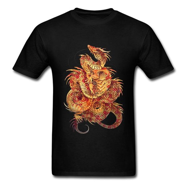 

new drawing t-shirt red curls dragon patterns classical tshirt china traditional taichi spirit culture t shirt old retro style