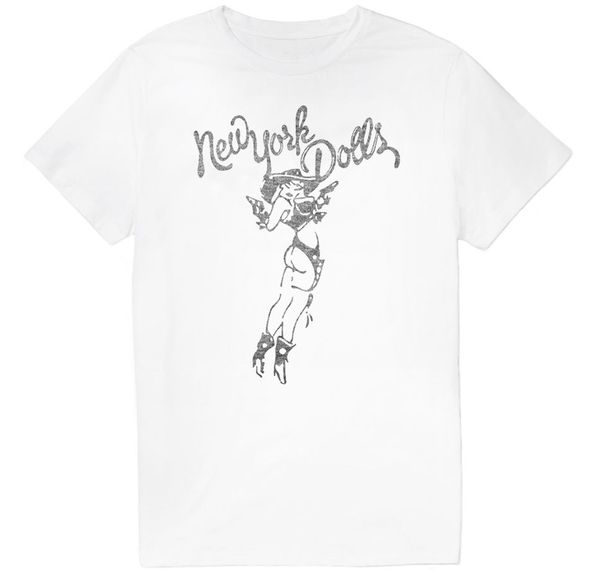 

new york dolls cowgirl punk rock mens white t-shirt new s-3xl summer short sleeves cotton t shirt fashion