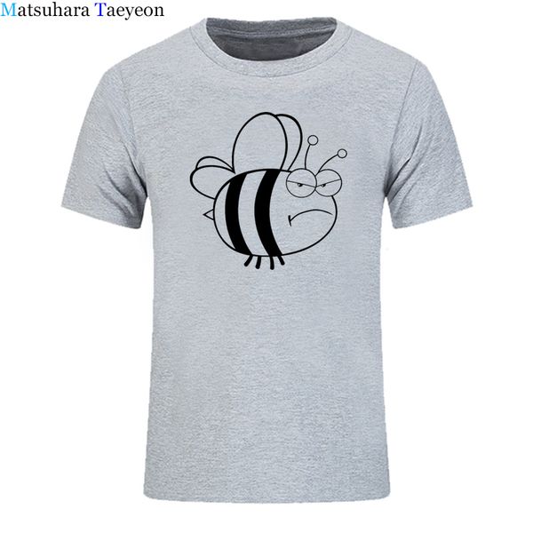 

men short sleeve t shirt round collar t-shirts 2018 angry honey bee tees printing t shirt brand clothing xs-xxxl