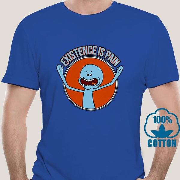 

0635d ri и морти mr meeseeks существование боли bla tshirt женщин людей unisex свободная перевозка груза harajuku тенниски способа классичес