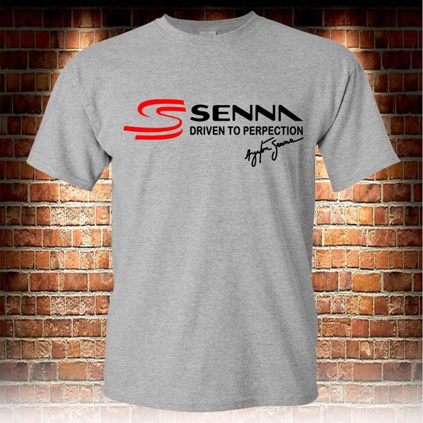 

2019 fashion summer style ayrton senna brazilian car racer legend men's grey t shirt s to 3xl tee shirt