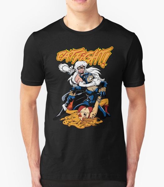 

cotton tee cat fight superheros men's short sleeve t shirt