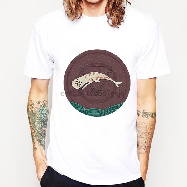 

новая мода аннотация whale печатное мужская майка hipster топы прохладный короткие рукава тис